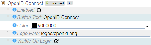 OpenID Connect Information Menu
